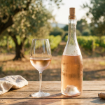Verre de rosé de Provence sur une table provençale